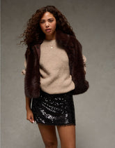 AE It Knit Sequined Mini Slit Skort