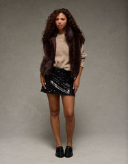 AE It Knit Sequined Mini Slit Skort