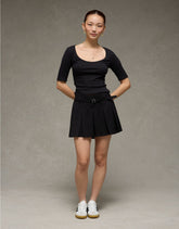 AE It Knit Low-Rise Belted Pleated Skort