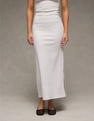 AE High-Waisted Ribbed Knit Maxi Skirt