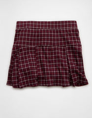 AE It Knit Low-Rise Pleated Plaid Skort