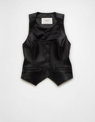 AE Vegan Leather Square Neck Waistcoat