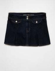 AE Stretch Low-Rise A-Line Pleated Mini Skirt