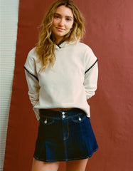 AE Stretch Low-Rise A-Line Pleated Mini Skirt