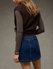 AE Stretch Low-Rise Denim Mini Skirt