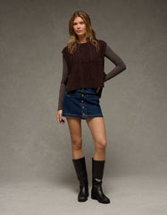 AE Stretch Low-Rise Denim Mini Skirt