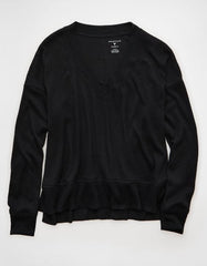 AE Long Sleeve V-Neck Plush T-Shirt