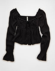 AE Long Sleeve Babydoll Blouse