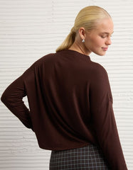 AE Long-Sleeve Waffle Plush Crew Neck Tee