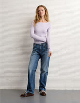 AE Long Sleeve Boatneck Baby Tee