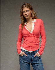 AE Long Sleeve Henley T-Shirt