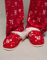 AE Holiday Bows Scuff Slipper