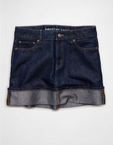 AE Denim Glitter Mini Skirt