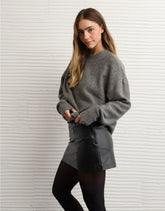 AE Mid-Rise Vegan Leather Skort