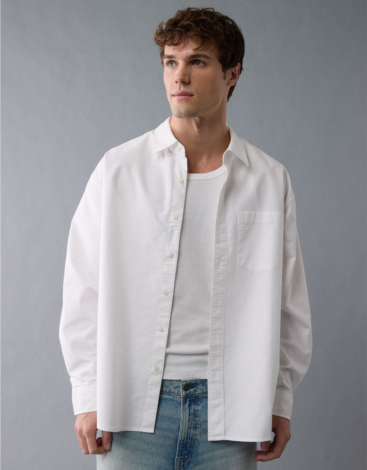 AE Everyday Relaxed Oxford Button-Up Shirt