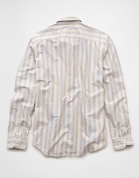 AE Everyday Slim Fit Oxford Striped Button-Up Shirt