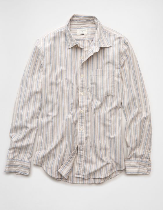 AE Everyday Slim Fit Oxford Striped Button-Up Shirt
