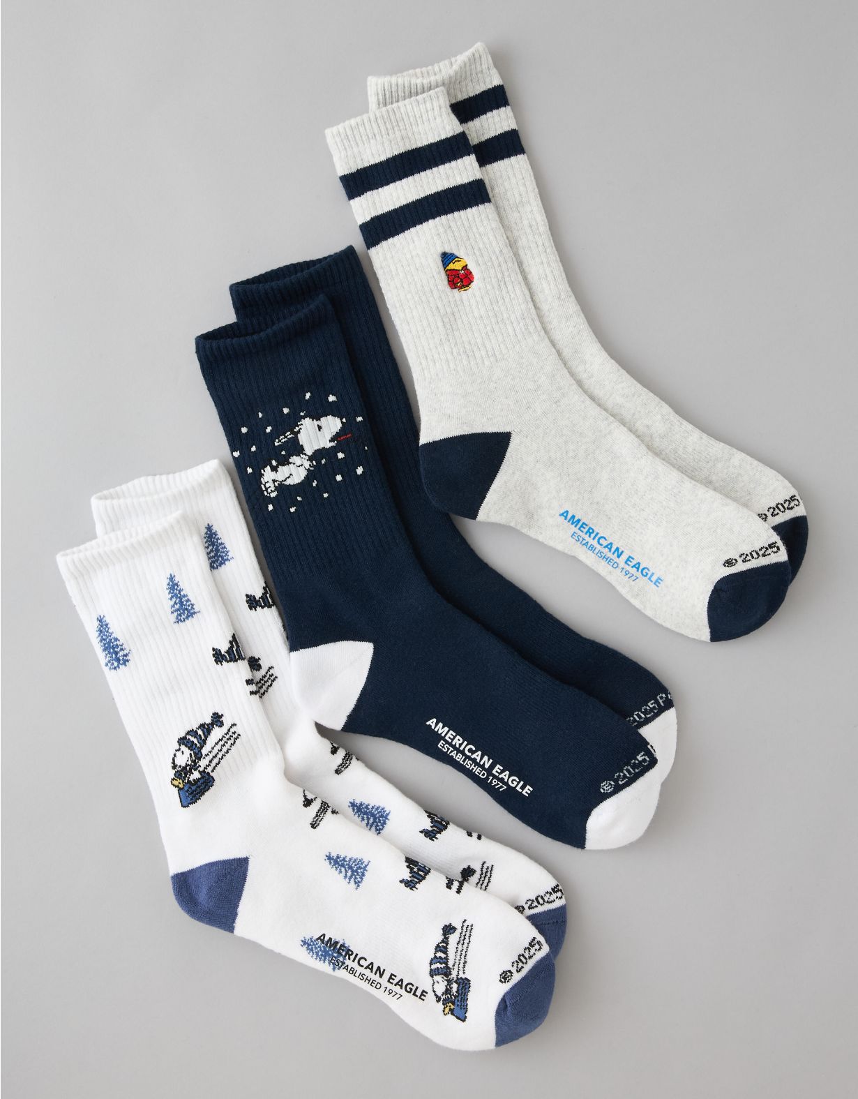 AE Peanuts Classic Crew Socks 3-Pack