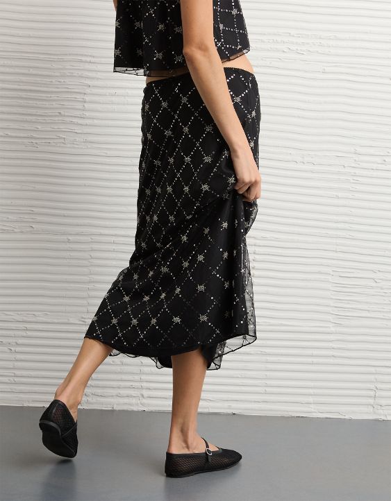 AE High-Waisted Sequin Maxi Skirt