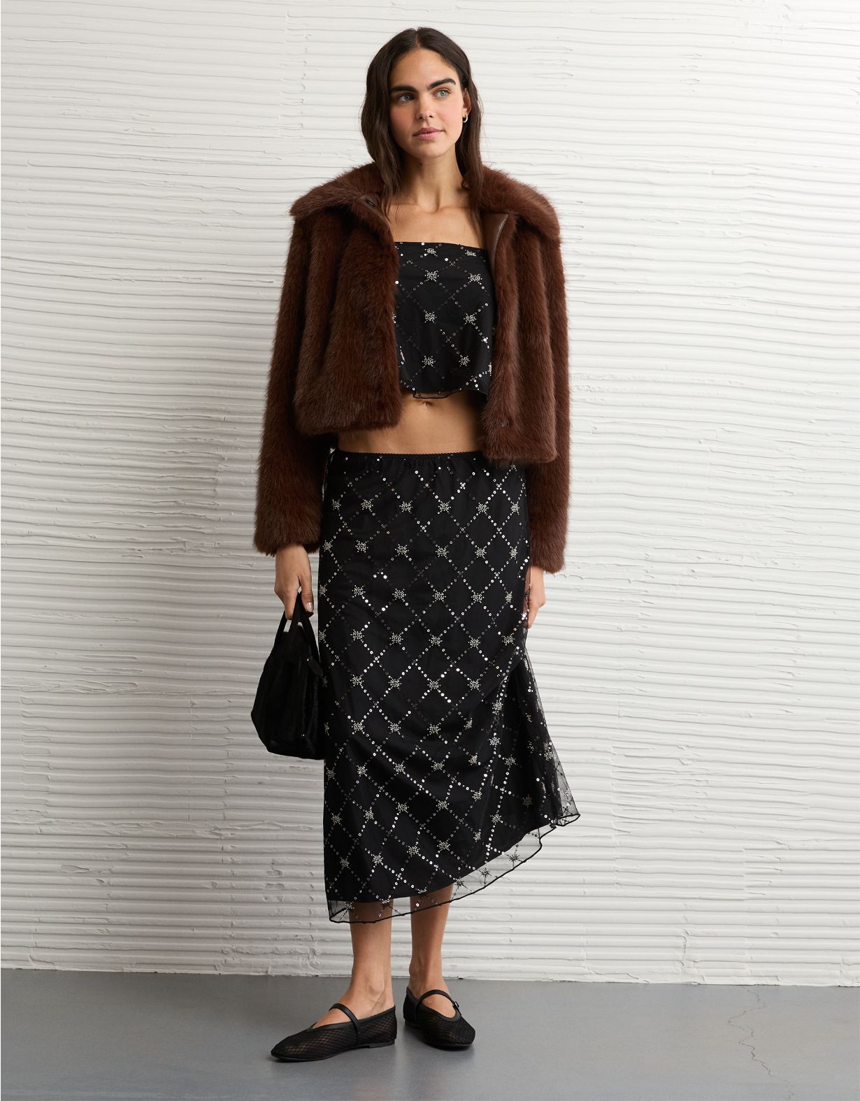 AE High-Waisted Sequin Maxi Skirt