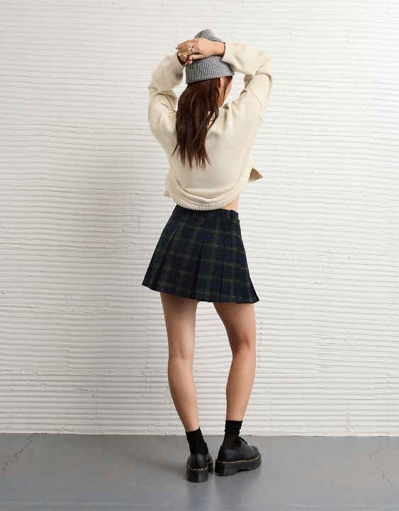 AE Mid-Rise Pleated Mini Skirt