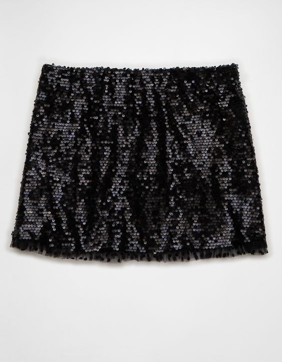 AE It Knit Sequined Mini Slit Skort