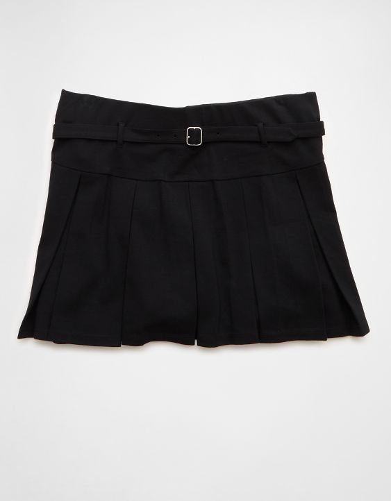 AE It Knit Low-Rise Belted Pleated Skort