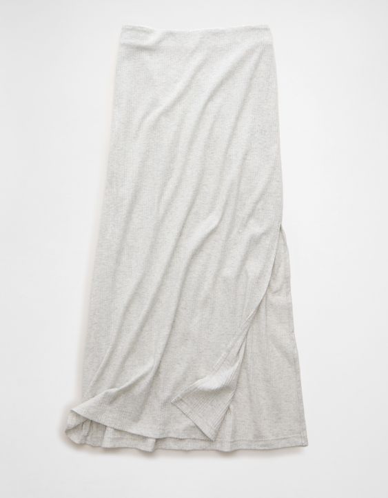 AE High-Waisted Ribbed Knit Maxi Skirt