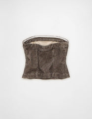 AE Plaid Corduroy Tube Top
