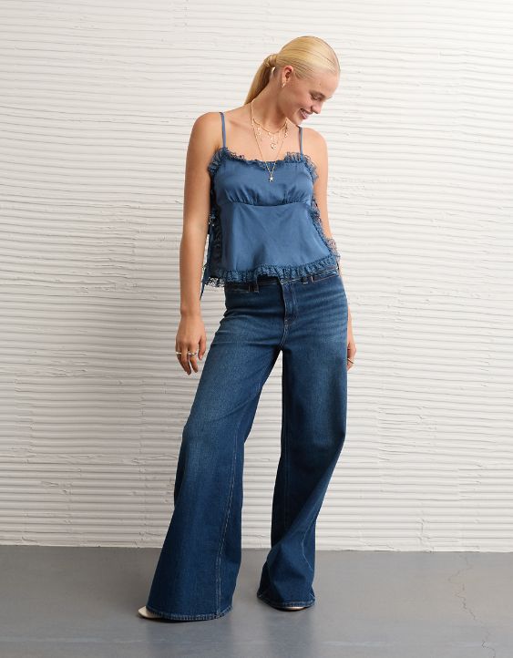 AE Side-Tie Lace Tank Top