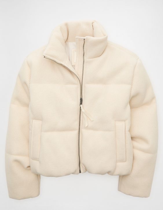 AE Cropped Sweater Puffer Jacket