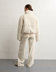 AE Cropped Sweater Puffer Jacket