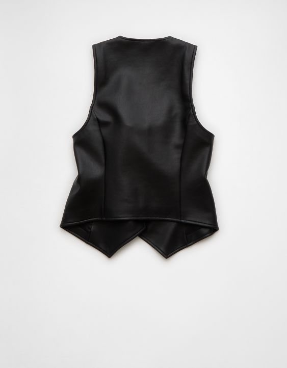AE Vegan Leather Square Neck Waistcoat
