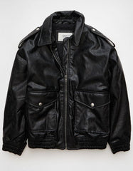 AE Oversized Vegan Leather Bomber Jacket