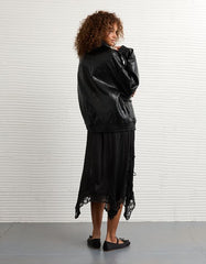 AE Oversized Vegan Leather Bomber Jacket