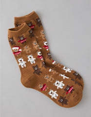 AE Teddy Bear Crew Socks