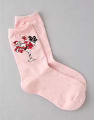 AE Santa Martini Crew Socks