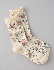 AE Snoopy Valentine's Day Crew Socks