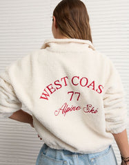 AE Sherpa Fleece Graphic Henley Sweatshirt