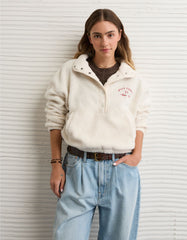 AE Sherpa Fleece Graphic Henley Sweatshirt