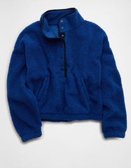 AE Relaxed Sherpa Fleece Henley Sweatshirt