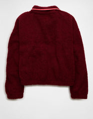 AE Relaxed Sherpa Fleece Henley Sweatshirt