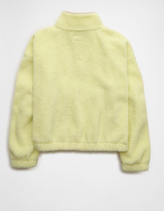 AE Relaxed Sherpa Fleece Henley Sweatshirt