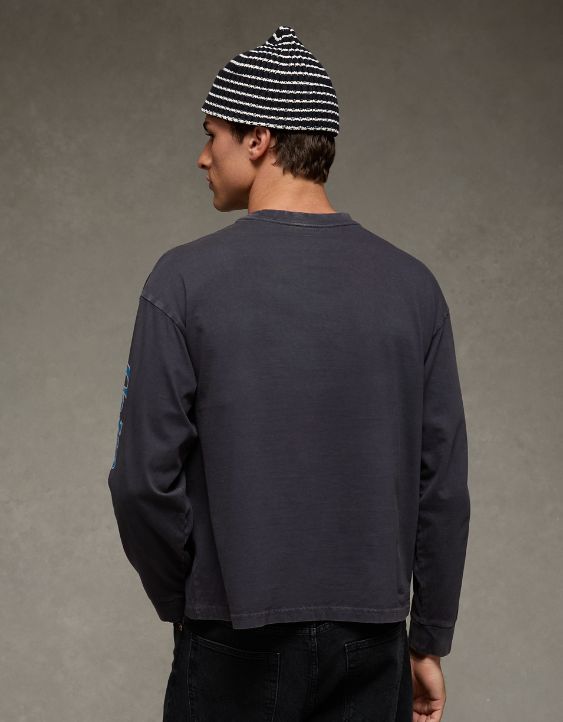 AE Boxy Long Sleeve Destination Graphic T-Shirt