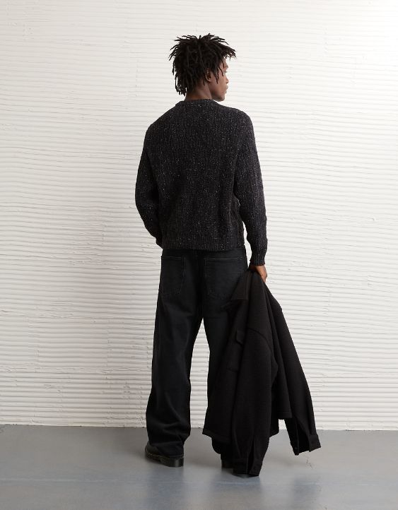AE Cable Knit Crew Neck Sweater