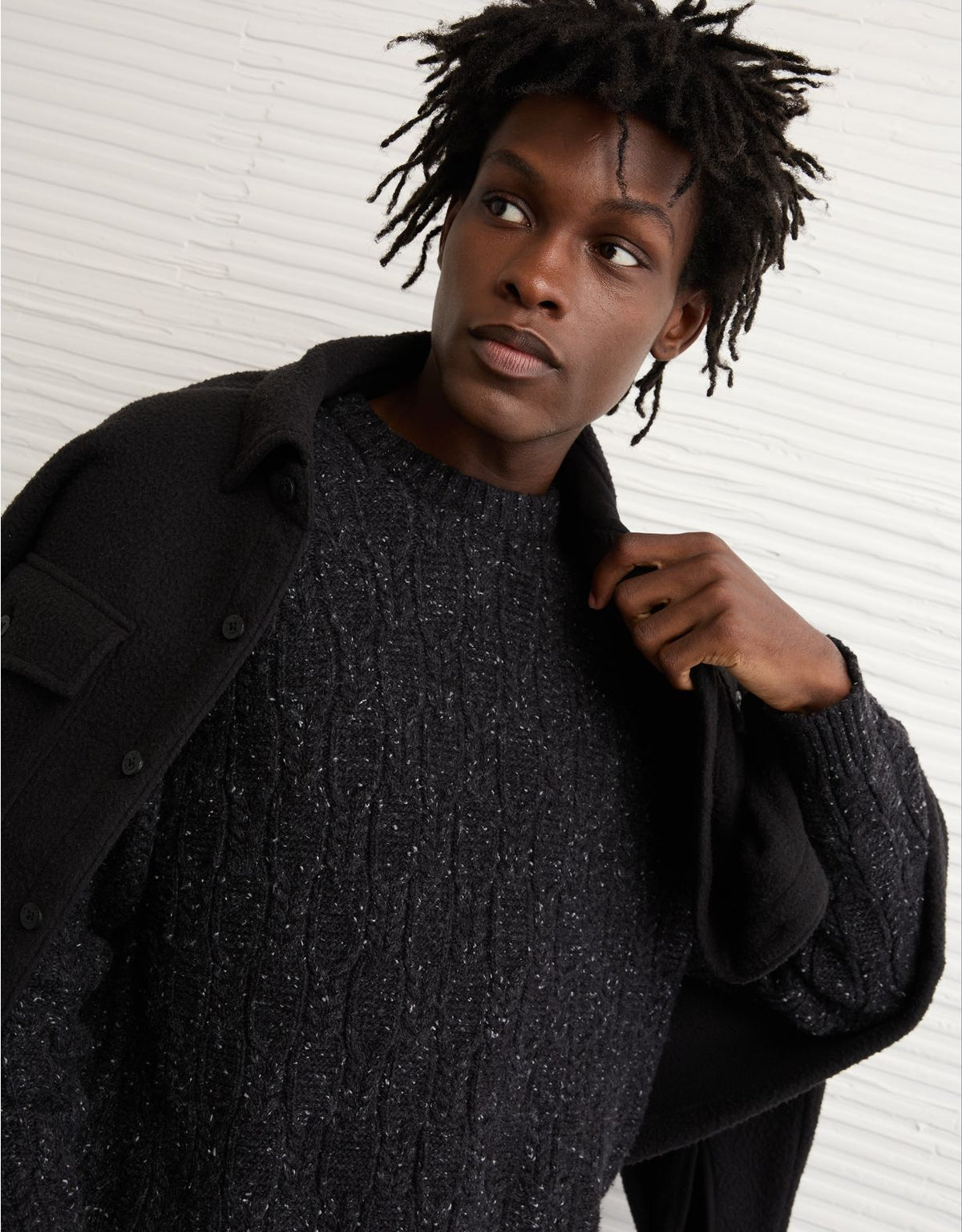 AE Cable Knit Crew Neck Sweater