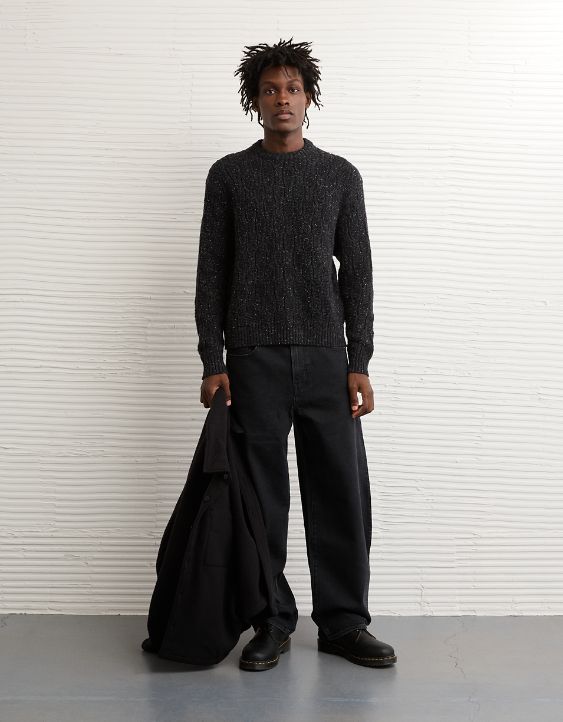 AE Cable Knit Crew Neck Sweater