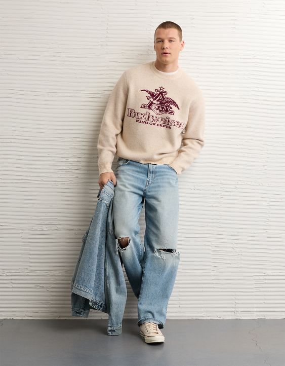 AE Cozy Cabin Budweiser Graphic Sweater