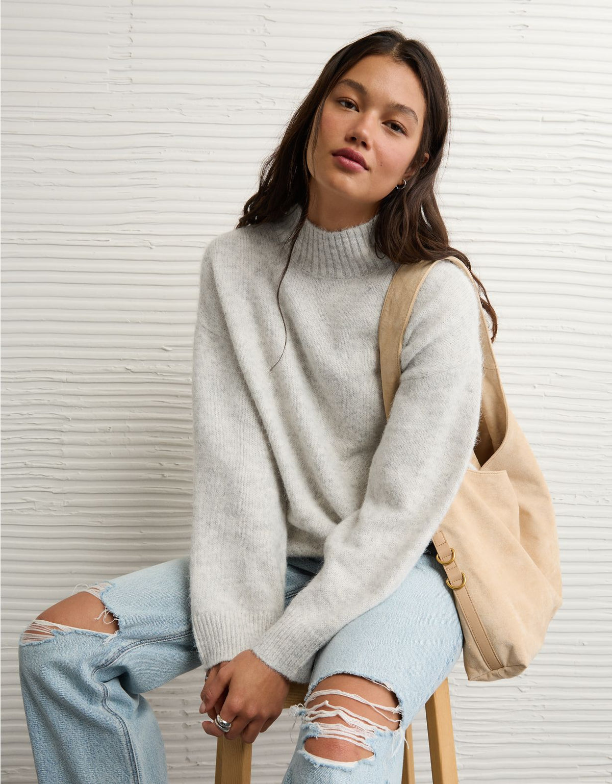 AE Oversized Mock Neck Sweater