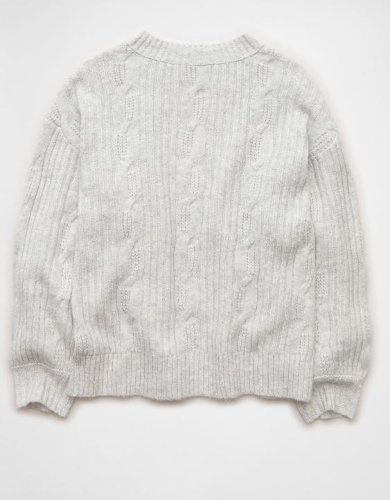 AE Whoa So Soft Notch Neck Cable Sweater